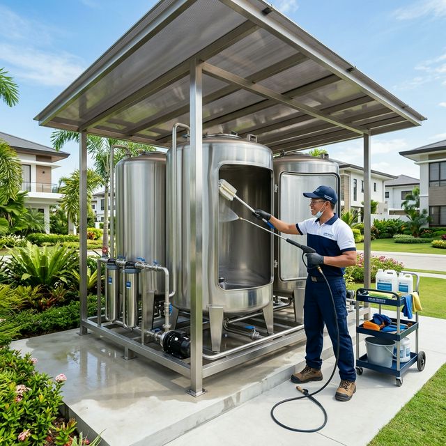 غسيل و تعقيم الخزانات